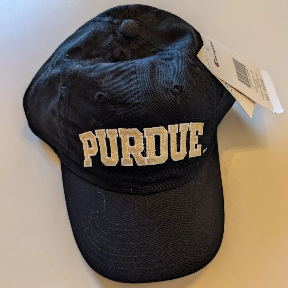 Champion Purdue Boilermakers Hat Mens‎ Black Adjustable Strapback Cap A1085 NEW